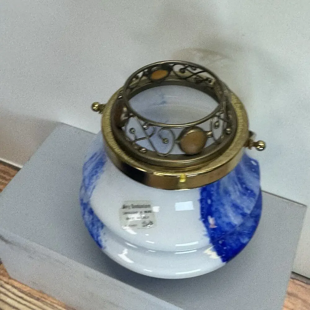 Vtg Handblown Art Glass‎ Mery Bomboniere Lavorazione a Mano Italy Candle Lantern